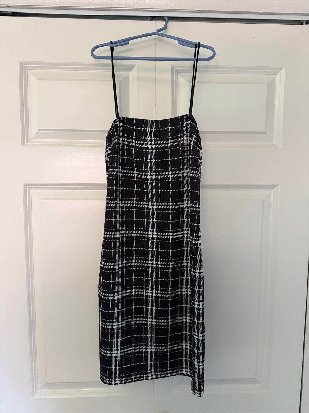 SHEIN Black and White Plaid Slip
